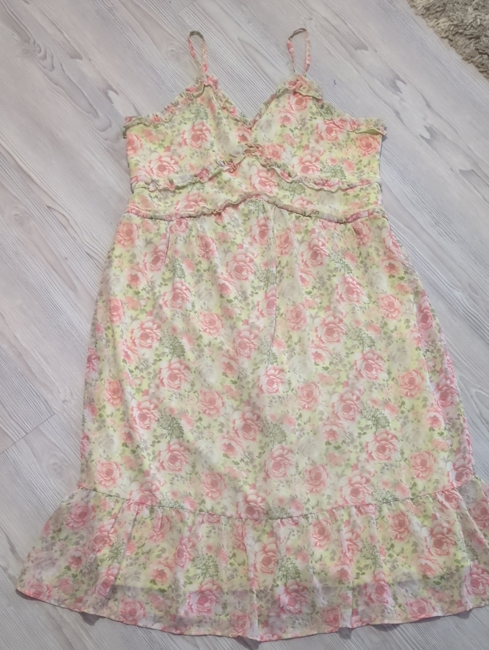No Boundaries Floral Cami Dress Bundle XXL Pink & Black Babydoll 2-Piece 19 Zipp - Picture 4 of 16